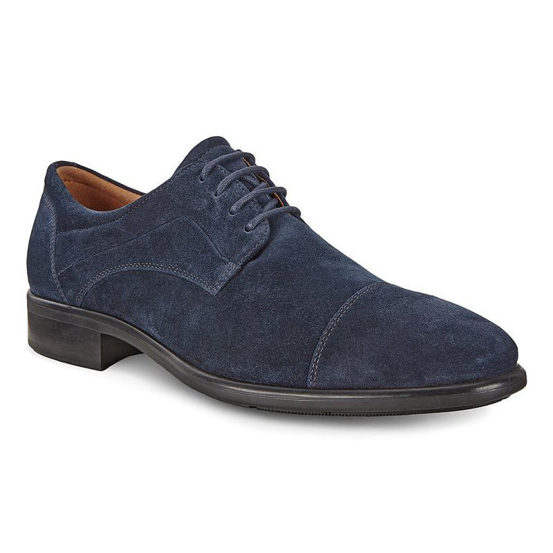 Men Business Ecco Citytray - Derby Blue - India BOQSHL018